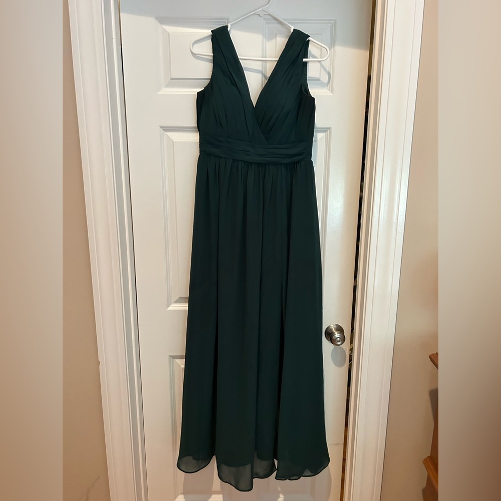 Revelry Classic Emerald Kiera Chiffon Dress